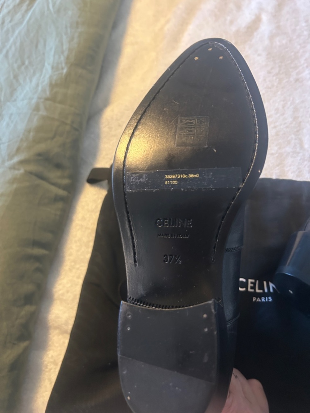 Celine Black Leather Pointed Chelsea Ankle Boots - Picture 4 of 7
